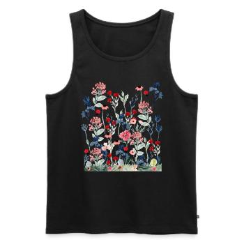 Wildflower Frauen Floral Bunte Blumen - Männer Premium Bio Tank Top - Schwarz - Vorne - Michal (187cm)