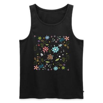 Fleurs mignonnes Femmes Fleurs sauvages colorées - Débardeur bio Premium Homme - noir - Devant - Michal (187cm)