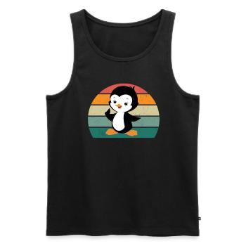 Pinguin Südpol Antarktis Kaiserpinguin Eselpinguin - Männer Premium Bio Tank Top - Schwarz - Vorne - Michal (187cm)