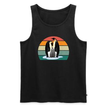 Pinguin Südpol Antarktis Kaiserpinguin Eselpinguin - Männer Premium Bio Tank Top - Schwarz - Vorne - Michal (187cm)