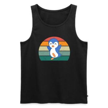 Pinguin Südpol Antarktis Kaiserpinguin Eselpinguin - Männer Premium Bio Tank Top - Schwarz - Vorne - Michal (187cm)