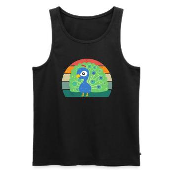Peacock Wheel Peacock Feather Rooster Hen Wheel Peacock Peathing - Men's Premium Organic Tank Top - black - Front - Michal (187cm)