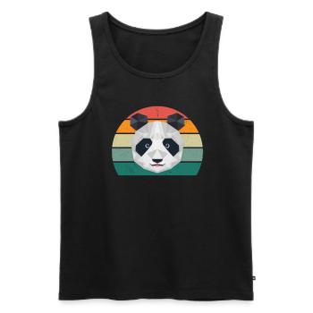 Panda Panda Ours Panda Ours Feuilles de bambou Panda - Débardeur bio Premium Homme - noir - Devant - Michal (187cm)