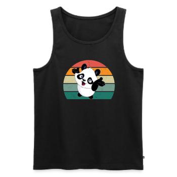 Pandas Pandabär Pandabären Bambusblätter Panda - Männer Premium Bio Tank Top - Schwarz - Vorne - AI Model Male 178 light (178cm)