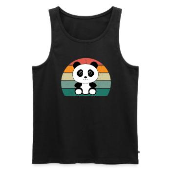 Panda Panda Ours Panda Ours Feuilles de bambou Panda - Débardeur bio Premium Homme - noir - Devant - Michal (187cm)