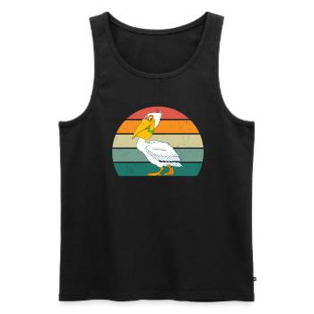 Pelikane großer Schnabel Vogel Fliegen Pelikan - Männer Premium Bio Tank Top - Schwarz - Vorne - AI Model Male 178 light (178cm)