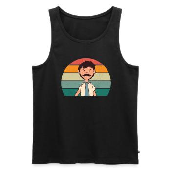 Papa Father Fathers Producer Additional Papa Bonus Father - Men's Premium Organic Tank Top - black - Front - Michal (187cm)