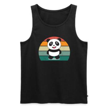 Pandas Pandabär Pandabären Bambusblätter Panda - Männer Premium Bio Tank Top - Schwarz - Vorne - AI Model Male 178 light (178cm)