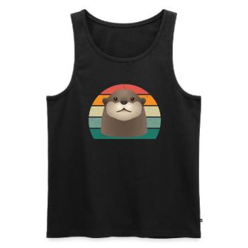Dwarf Giant Otter Otter Otter Otter - Men's Premium Organic Tank Top - black - Front - Michal (187cm)