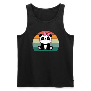 Pandas Pandabär Pandabären Bambusblätter Panda - Männer Premium Bio Tank Top - Schwarz - Vorne - AI Model Male 178 light (178cm)