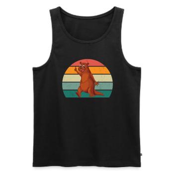 Loutre géante naine Loutre Loutre Loutre Loutre Loutre - Débardeur bio Premium Homme - noir - Devant - Michal (187cm)