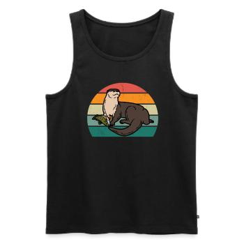 Loutre géante naine Loutre Loutre Loutre Loutre Loutre - Débardeur bio Premium Homme - noir - Devant - Michal (187cm)