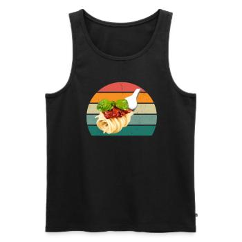 Pasta Spagehtti Farfalle Dough Grain Pasta - Men's Premium Organic Tank Top - black - Front - AI Model Male 178 light (178cm)