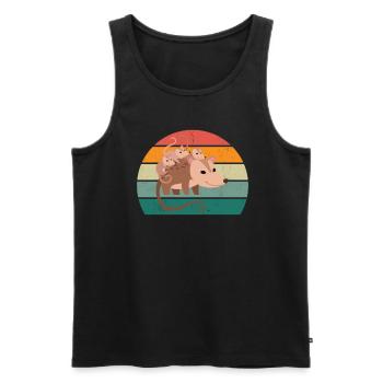 Opossum Oppssums Oposum Nager Nagetier Beutel - Männer Premium Bio Tank Top - Schwarz - Vorne - AI Model Male 178 light (178cm)