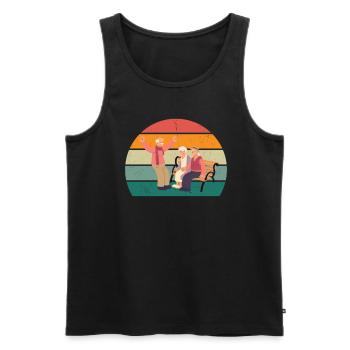 Grandpa Opi Grandfather, Grandmother Grandparents Grandchildren Grandma - Men's Premium Organic Tank Top - black - Front - Michal (187cm)