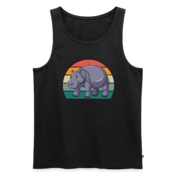 Nilpferd Nil Flusspferd Flusspferde Zwergnilpferd - Men's Premium Organic Tank Top - black - Front - AI Model Male 178 light (178cm)