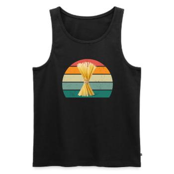 Pasta Spagehtti Farfalle Dough Grain Pasta - Men's Premium Organic Tank Top - black - Front - AI Model Male 178 light (178cm)