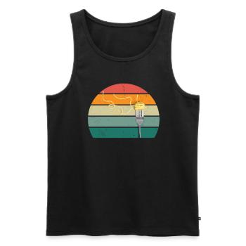 Pasta Spagehtti Farfalle Dough Grain Pasta - Men's Premium Organic Tank Top - black - Front - AI Model Male 178 light (178cm)
