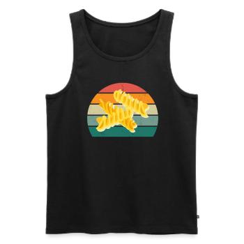 Nudel Spagehtti Farfalle Teig Getreide Nudeln - Männer Premium Bio Tank Top - Schwarz - Vorne - AI Model Male 178 light (178cm)