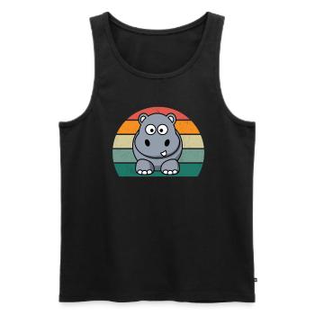 Nilpferd Nil Flusspferd Flusspferde Zwergnilpferd - Männer Premium Bio Tank Top - Schwarz - Vorne - Michal (187cm)
