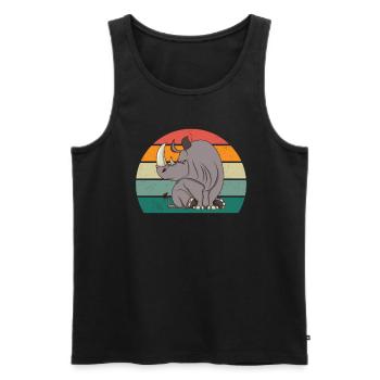Nashörner dickes Einhorn Afrika Tier Nashorn - Männer Premium Bio Tank Top - Schwarz - Vorne - Michal (187cm)