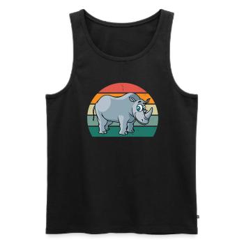 Nashörner dickes Einhorn Afrika Tier Nashorn - Männer Premium Bio Tank Top - Schwarz - Vorne - Michal (187cm)