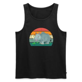 Nashörner dickes Einhorn Afrika Tier Nashorn - Männer Premium Bio Tank Top - Schwarz - Vorne - Michal (187cm)