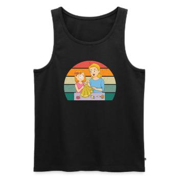 Seamstress Sewing Knitting Knitter Needle Yarn Thread - Men's Premium Organic Tank Top - black - Front - AI Model Male 178 light (178cm)