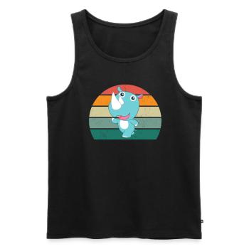 Nashörner dickes Einhorn Afrika Tier Nashorn - Männer Premium Bio Tank Top - Schwarz - Vorne - Michal (187cm)