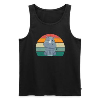 Nashörner dickes Einhorn Afrika Tier Nashorn - Männer Premium Bio Tank Top - Schwarz - Vorne - Michal (187cm)