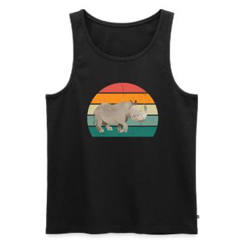 Nashörner dickes Einhorn Afrika Tier Nashorn - Männer Premium Bio Tank Top - Schwarz - Vorne - Michal (187cm)