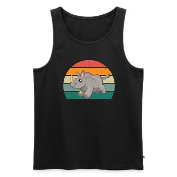 Nashörner dickes Einhorn Afrika Tier Nashorn - Männer Premium Bio Tank Top - Schwarz - Vorne - Michal (187cm)