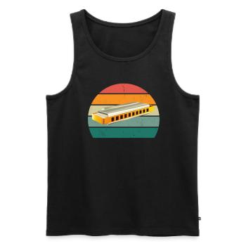 Harmonica Harmonica Player Harmonicas - Men's Premium Organic Tank Top - black - Front - AI Model Male 178 light (178cm)
