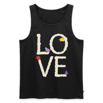 Love Daisy Butterfly Femmes Fleurs - Débardeur bio Premium Homme - noir - Devant - Michal (187cm)