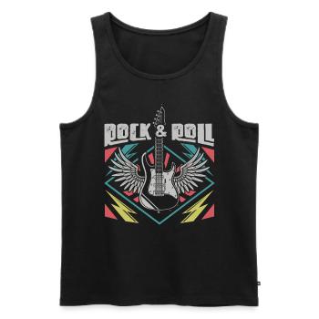 Guitariste amateur de musique rock and roll - Débardeur bio Premium Homme - noir - Devant - Michal (187cm)