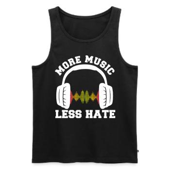 Casque Amateurs de musique Femmes Musiciennes - Débardeur bio Premium Homme - noir - Devant - Michal (187cm)