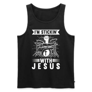 Religious drummer Christian musician - Men's Premium Organic Tank Top - black - Front - Michal (187cm)
