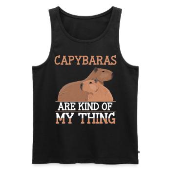 Capybara Lover Frauen Männer Tierliebe - Männer Premium Bio Tank Top - Schwarz - Vorne - AI Model Male 178 light (178cm)