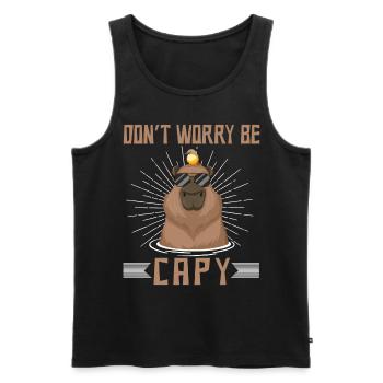 Happy Capybara Lover Rodent Animal - Men's Premium Organic Tank Top - black - Front - Michal (187cm)
