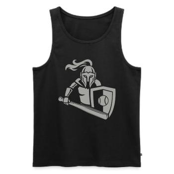 Chevalier médiéval de baseball - Débardeur bio Premium Homme - noir - Devant - AI Model Male 178 light (178cm)