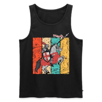 Medieval Knight Retro Riding - Men's Premium Organic Tank Top - black - Front - Michal (187cm)
