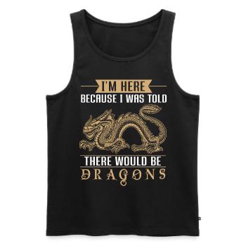 Men Boys Medieval Dragon Lover - Men's Premium Organic Tank Top - black - Front - AI Model Male 178 light (178cm)