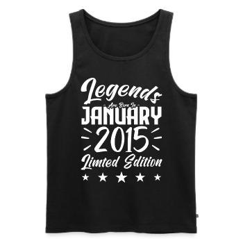 Geboren im Januar 2015. Geburtstagsgeschenk. - Männer Premium Bio Tank Top - Schwarz - Vorne - Michal (187cm)