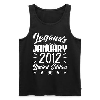 Geboren im Januar 2012. Geburtstagsgeschenk. - Männer Premium Bio Tank Top - Schwarz - Vorne - AI Model Male 178 light (178cm)