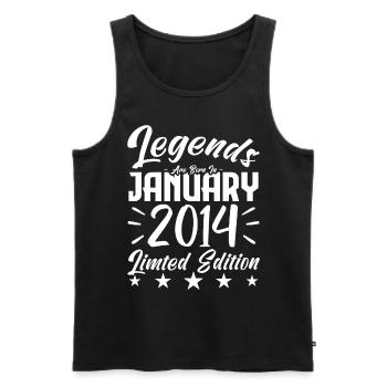 Geboren im Januar 2014. Geburtstagsgeschenk. - Männer Premium Bio Tank Top - Schwarz - Vorne - Michal (187cm)