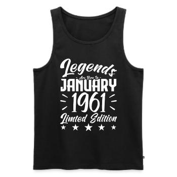 Geboren 1961. Geburtstagsgeschenk. - Männer Premium Bio Tank Top - Schwarz - Vorne - Michal (187cm)