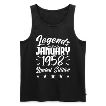 Geboren im Januar 1958. Geburtstagsgeschenk. - Männer Premium Bio Tank Top - Schwarz - Vorne - Michal (187cm)