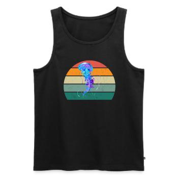 Sea Ocean Water Fish Fish Crab Crayfish Jellyfish - Men's Premium Organic Tank Top - black - Front - AI Model Male 178 light (178cm)