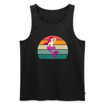 Mermaid Man Caudal Fin Siren Mermaid - Men's Premium Organic Tank Top - black - Front - Michal (187cm)