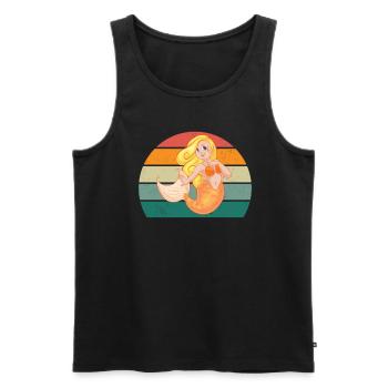 Mermaid Man Caudal Fin Siren Mermaid - Men's Premium Organic Tank Top - black - Front - Michal (187cm)